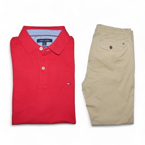 Tommy Hilfiger Men's Size M Polo + Khaki Pants 34x32 Outfit - Picture 1 of 12